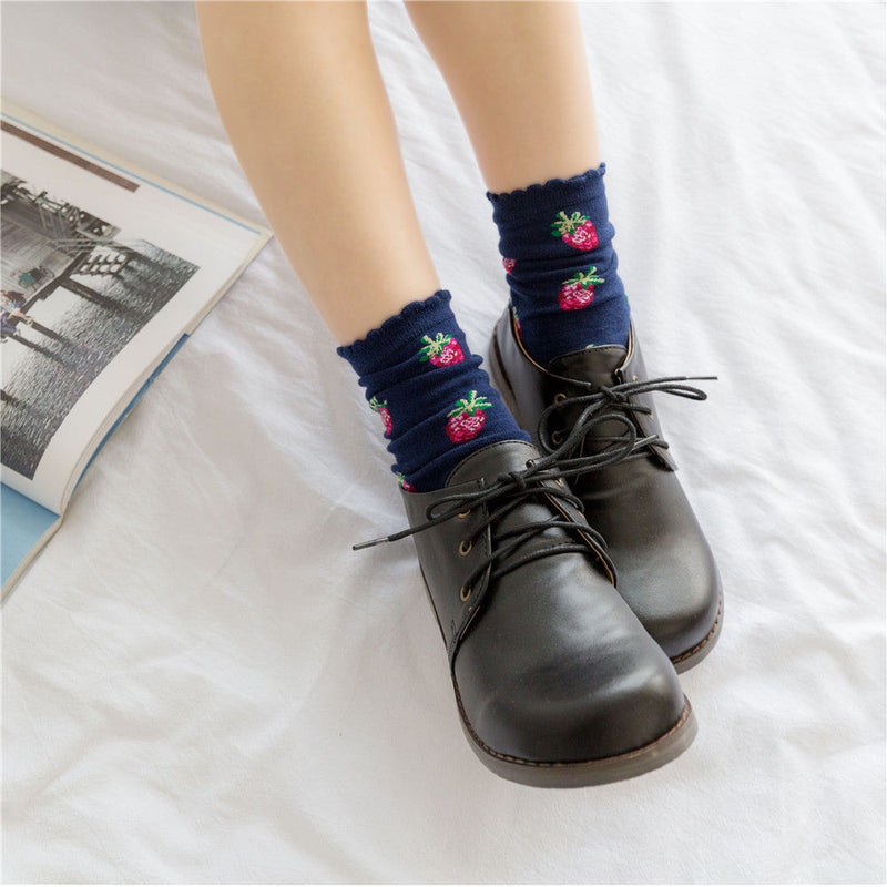 Strawberry milk socks - ankle socks - fruit - harajuku - backpack - japan