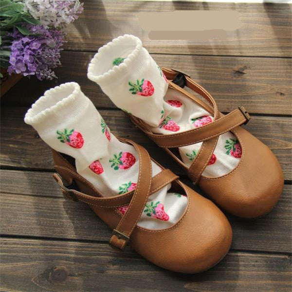 Strawberry milk socks - ankle socks - fruit - harajuku - backpack - japan