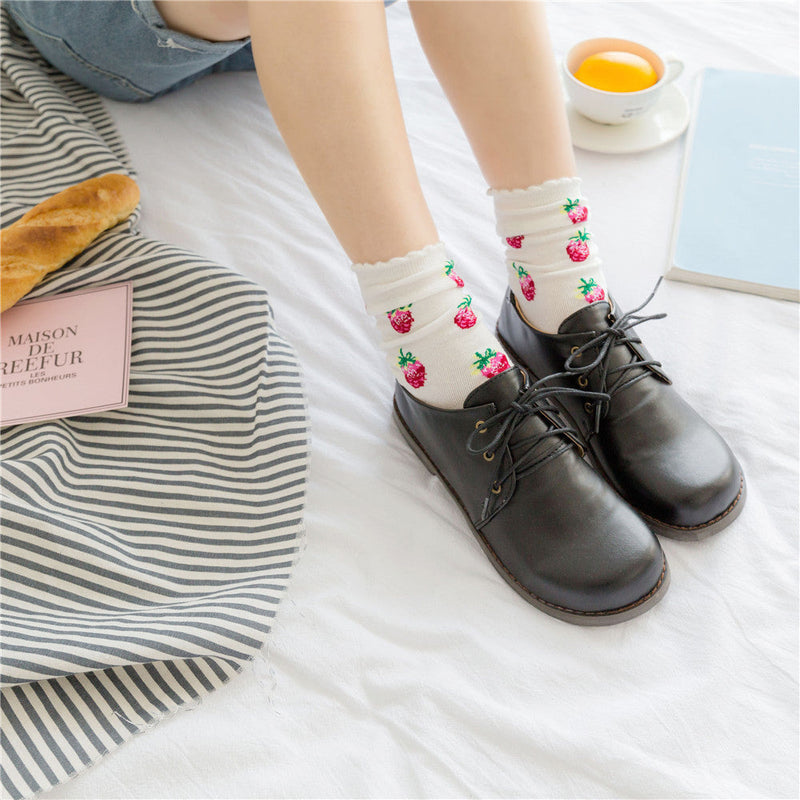 Strawberry milk socks - ankle socks - fruit - harajuku - backpack - japan