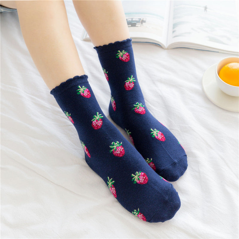 Strawberry milk socks - ankle socks - fruit - harajuku - backpack - japan