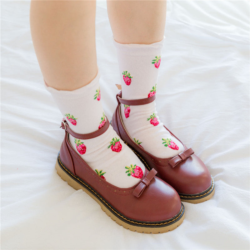 Strawberry milk socks - ankle socks - fruit - harajuku - backpack - japan