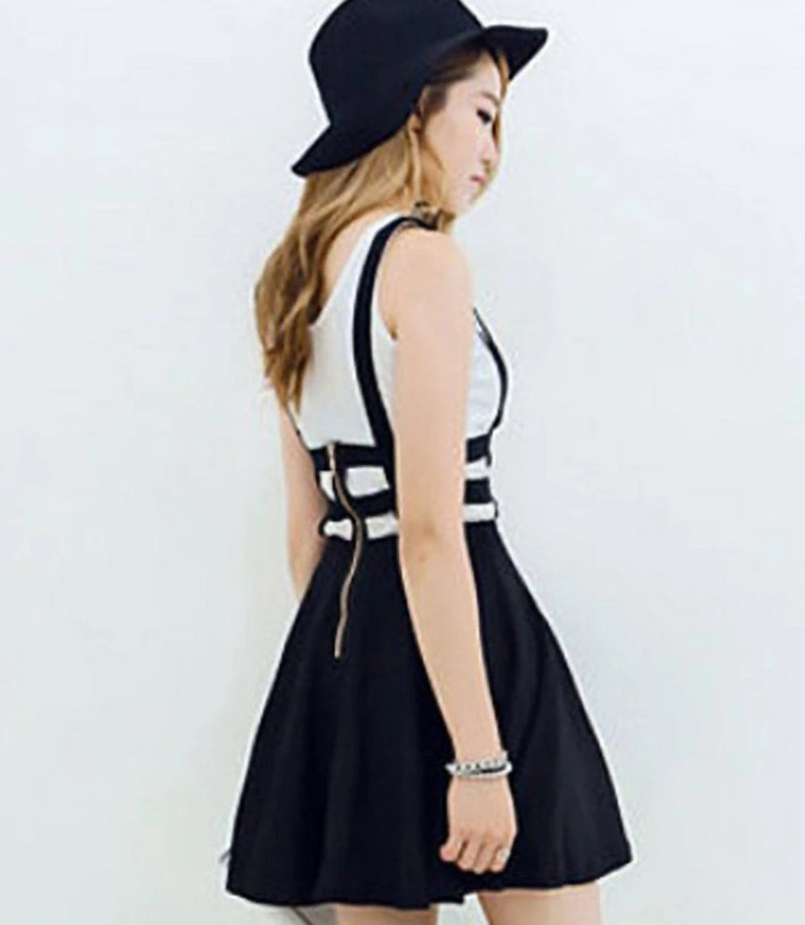 Suspender Style Cut-Out Hollow Dress Overall Skirt by Kawaii Babe