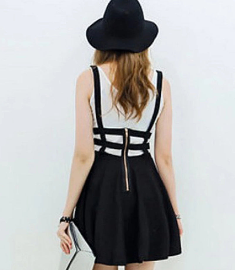 Suspender cut-out dress - black - goth - style - gothic