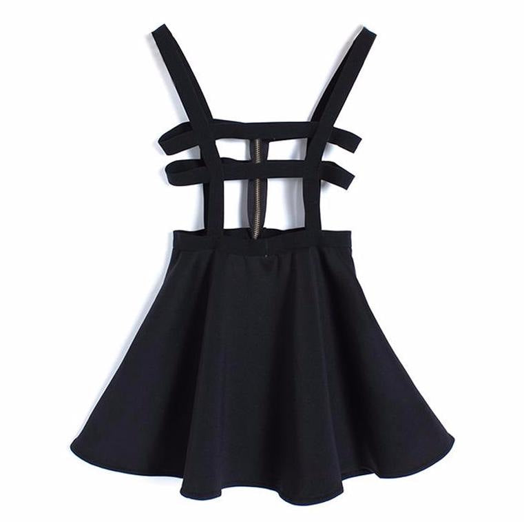 Suspender cut-out dress - black - goth - style - gothic