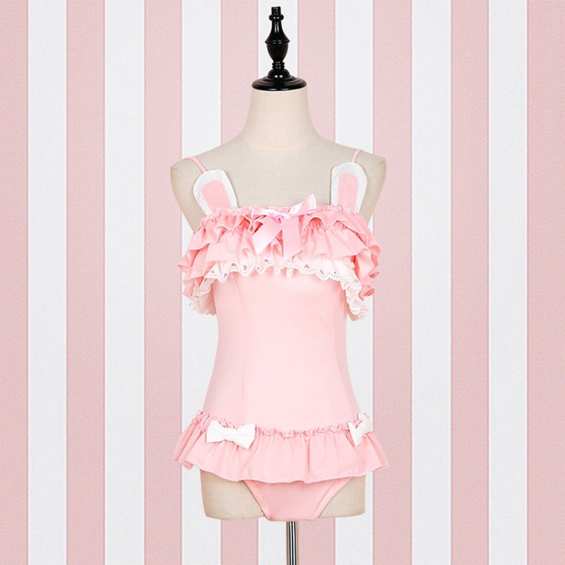 Sweet bunny romper - anime bunny - bathing suit - suits - black cat - bodysuit