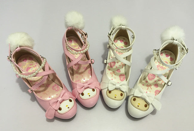 Sweet bunny shoes - anime bunnies - ankle straps - bunny ears - egl