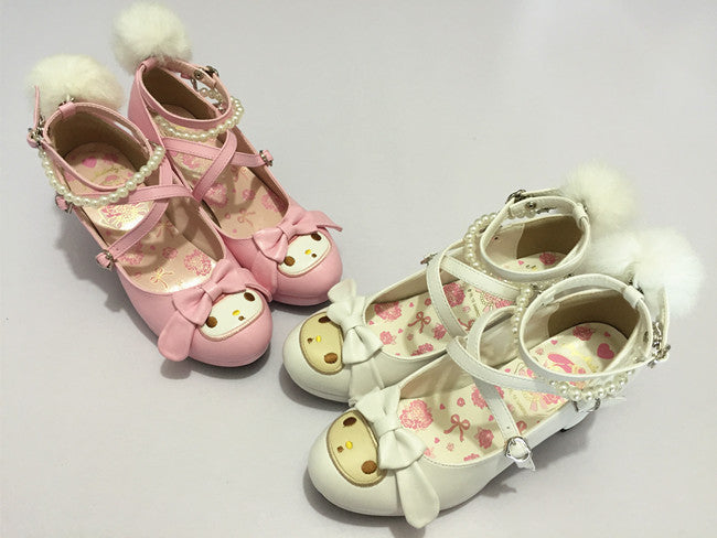 Sweet bunny shoes - anime bunnies - ankle straps - bunny ears - egl