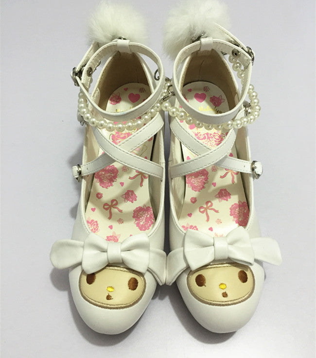 Sweet bunny shoes - anime bunnies - ankle straps - bunny ears - egl