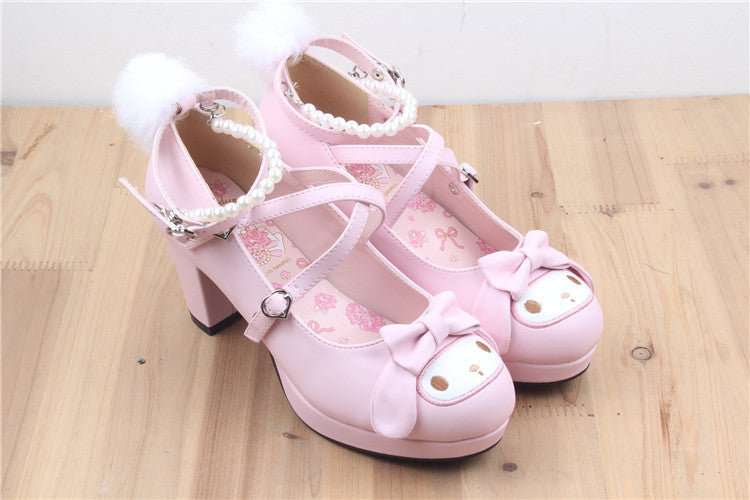 Sweet bunny shoes - anime bunnies - ankle straps - bunny ears - egl