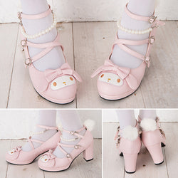 Sweet bunny shoes - anime bunnies - ankle straps - bunny ears - egl