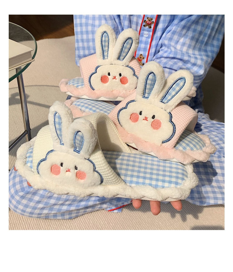 Sweet bunny slides - blue plaid - bunnies - bunny - rabbit - rabbits