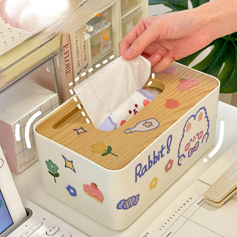 Sweet bunny tissue box & phone holder - bunny - kawaii - kleenex - organization - organizer