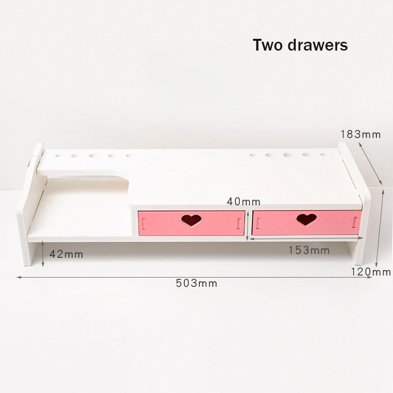 Kawaii sweet heart pink storage rack and shelving cabinet