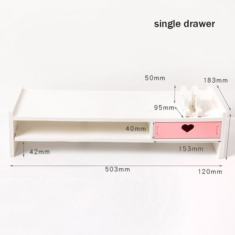 Kawaii sweet heart pink storage rack and shelving cabinet