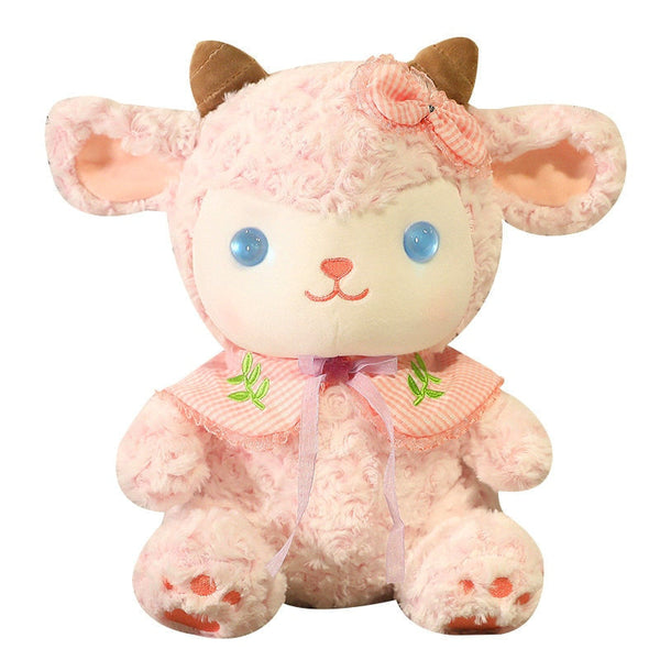 Sweet lamb plushie - embroidered - fleece - kawaii - lamb - plush