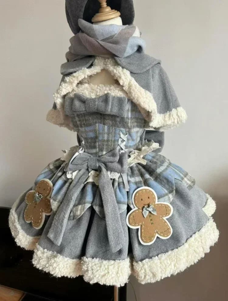 Kawaii tartan gingerbread jsk lolita christmas dress