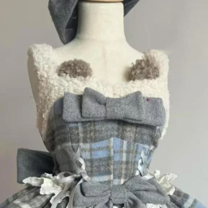 Kawaii tartan gingerbread jsk lolita christmas dress