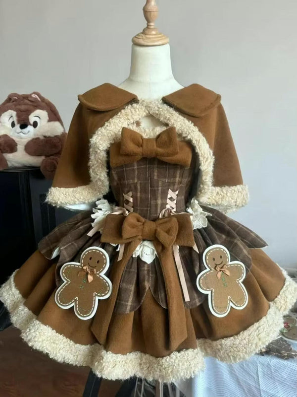 Kawaii tartan gingerbread jsk lolita christmas dress