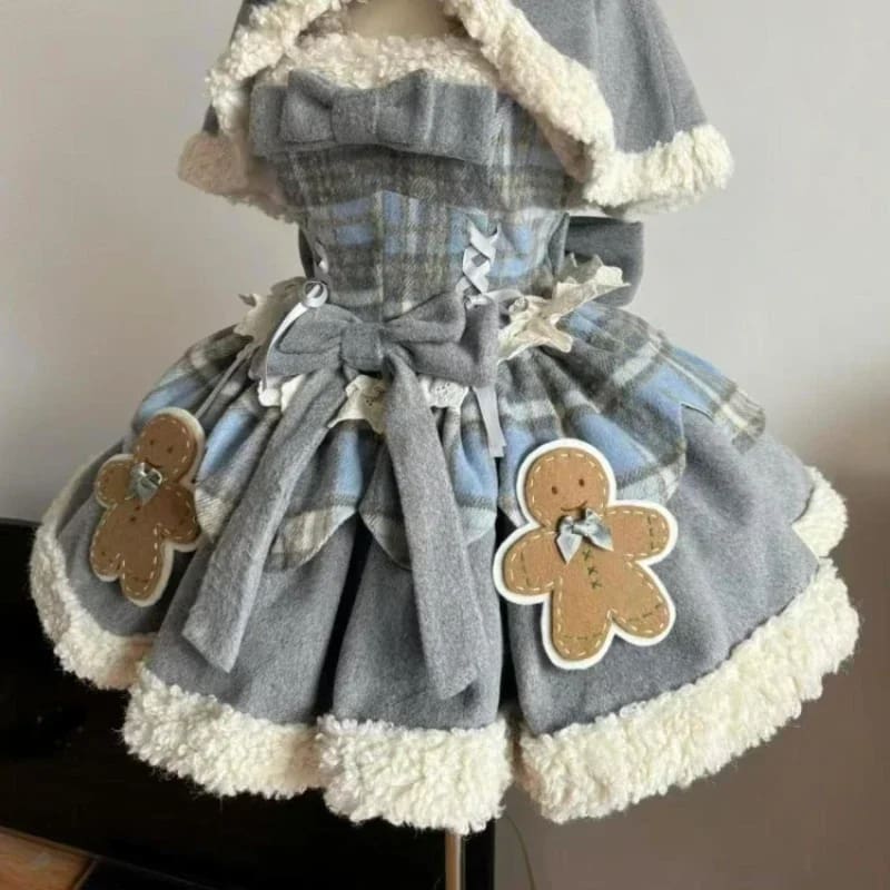 Kawaii tartan gingerbread jsk lolita christmas dress