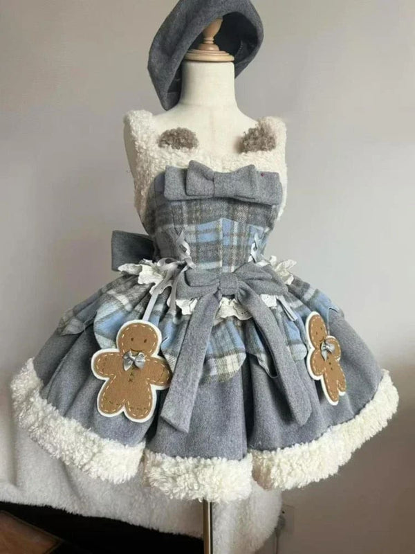 Kawaii tartan gingerbread jsk lolita christmas dress