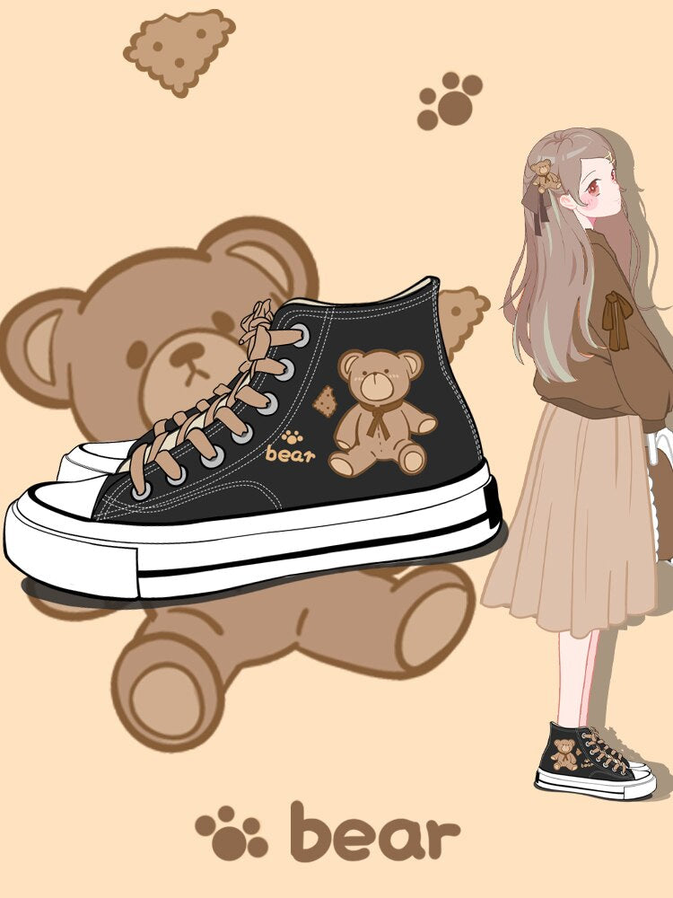 Teddy bear hi tops - canvas - footwear - hi top - tops - high