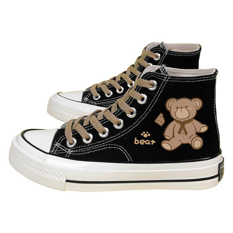 Teddy bear hi tops - canvas - footwear - hi top - tops - high