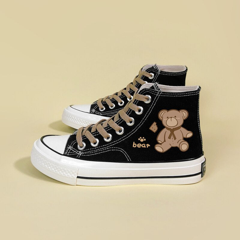 Teddy bear hi tops - canvas - footwear - hi top - tops - high