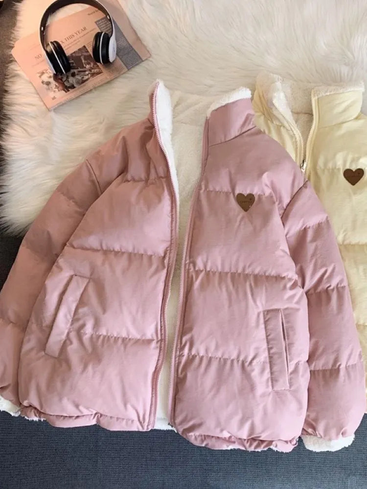 Teddy bear love double sided coat - bear - coat - kawaii - long sleeve - pastel