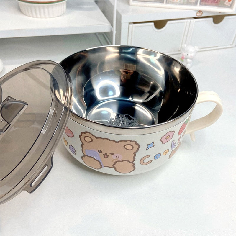 Teddy bear ramen cookware bowl - bear - cookware - dinnerware - kawaii - kitchenware