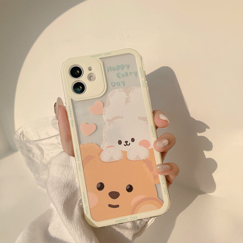 Teddy & Bunny Friends iPhone Case - apple iphone, apple iphones, gaming, iphone, iphone 13 Kawaii Babe