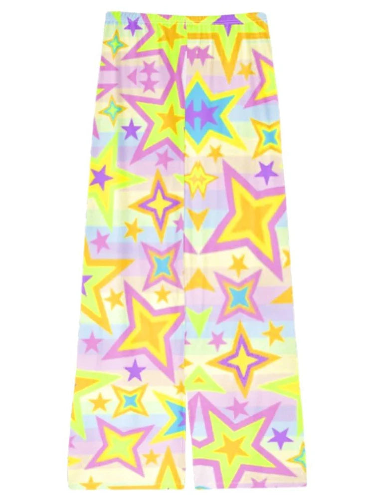 Tie dye y2k star girl pants - 70s - 90s - pants - retro - stars