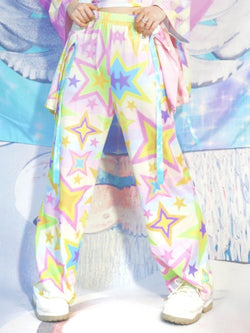 Tie dye y2k star girl pants - 70s - 90s - pants - retro - stars