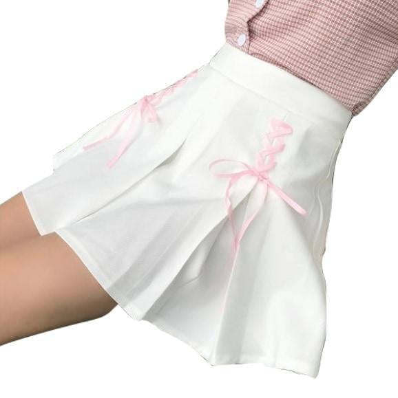 Tie up ribbon skirt - bottoms - bows - corset - kawaii - babe