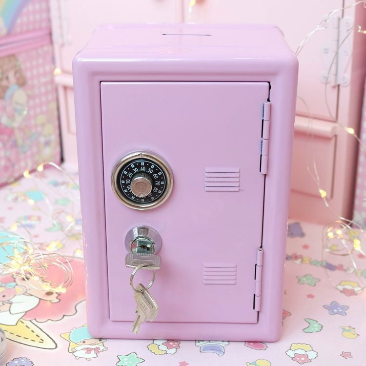 Tiny pastel storage locker - combination - kawaii - locker - pastel - piggy bank