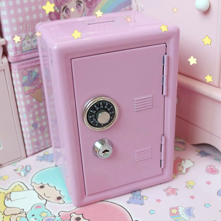 Tiny pastel storage locker - combination - kawaii - locker - pastel - piggy bank