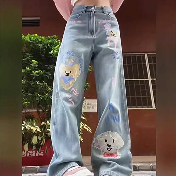 Tiny pupper oversized denim jeans - cargo pants - denim jeans - dog