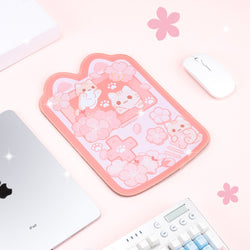Tiny sakura neko mousepad - cats - cherry blossom - japanese style - kittens -