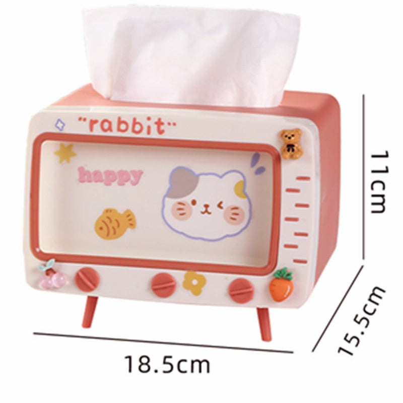 Tiny tv tissue box & phone holder - bear - bears - bunny - kawaii - rabbit