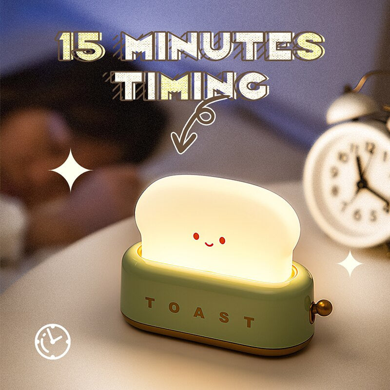 Kawaii toasty toaster led soft glow night light table lamp