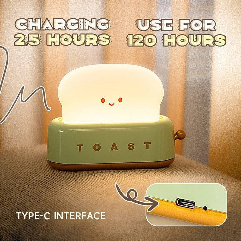 Kawaii toasty toaster led soft glow night light table lamp