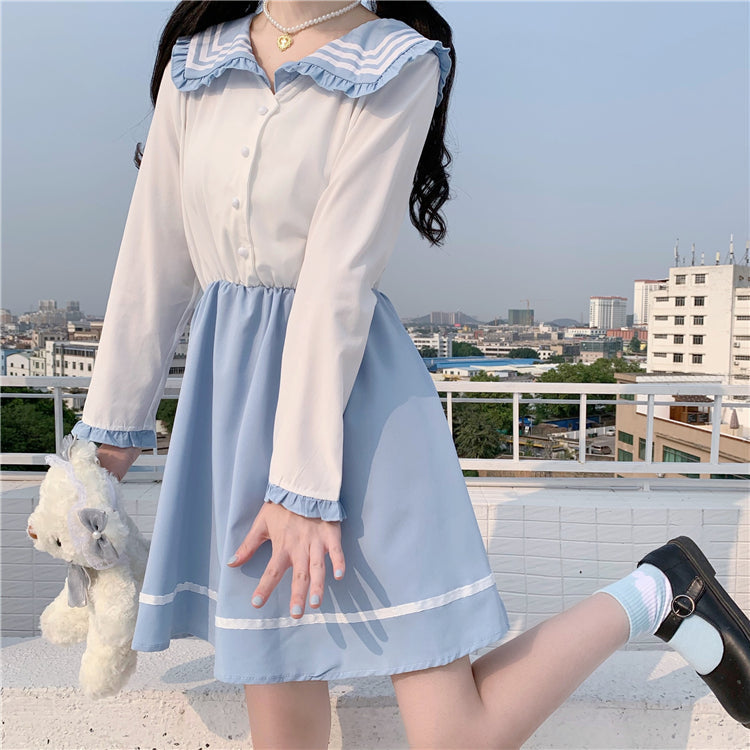 Traditional School Girl Dress Japanese Mori Girl Style | Kawaii Babe Traditional School Girl Dress Japanese Mori Girl Style | Kawaii Babe