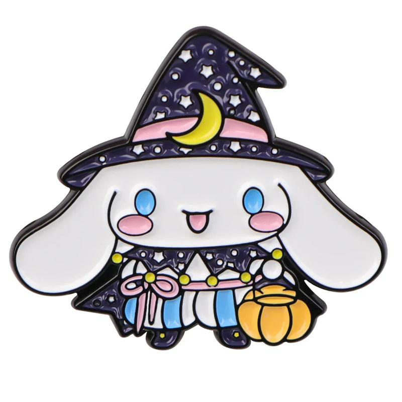 Trick or treat cinna enamel pin - brooches - cinnamoroll - enamel pins - halloween - lapel