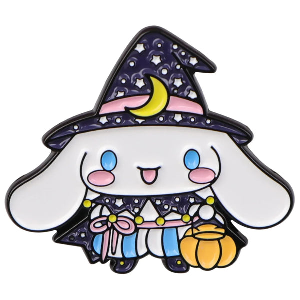 Trick or treat cinna enamel pin - brooches - cinnamoroll - enamel pins - halloween - lapel