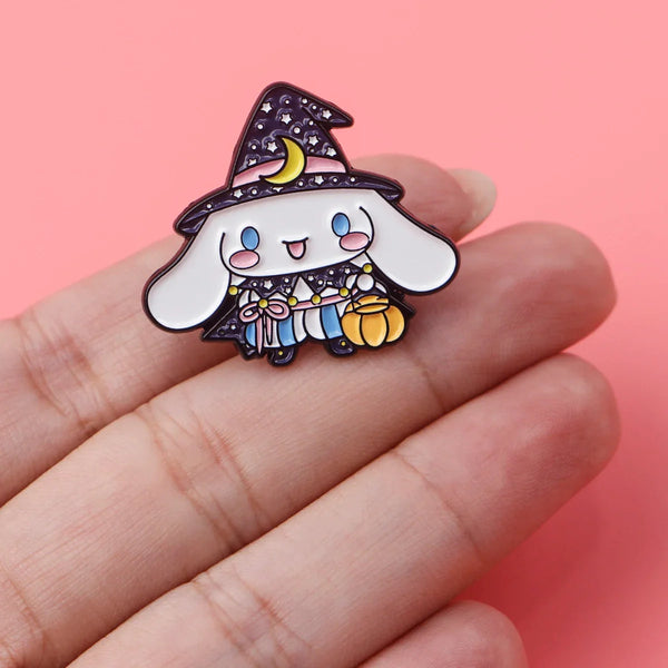 Trick or treat cinna enamel pin - brooches - cinnamoroll - enamel pins - halloween - lapel