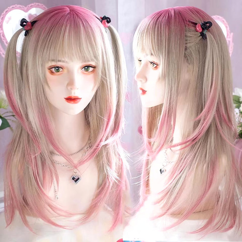 Two tone pink cosplay wig - cosplay - kawaii - pink - wig