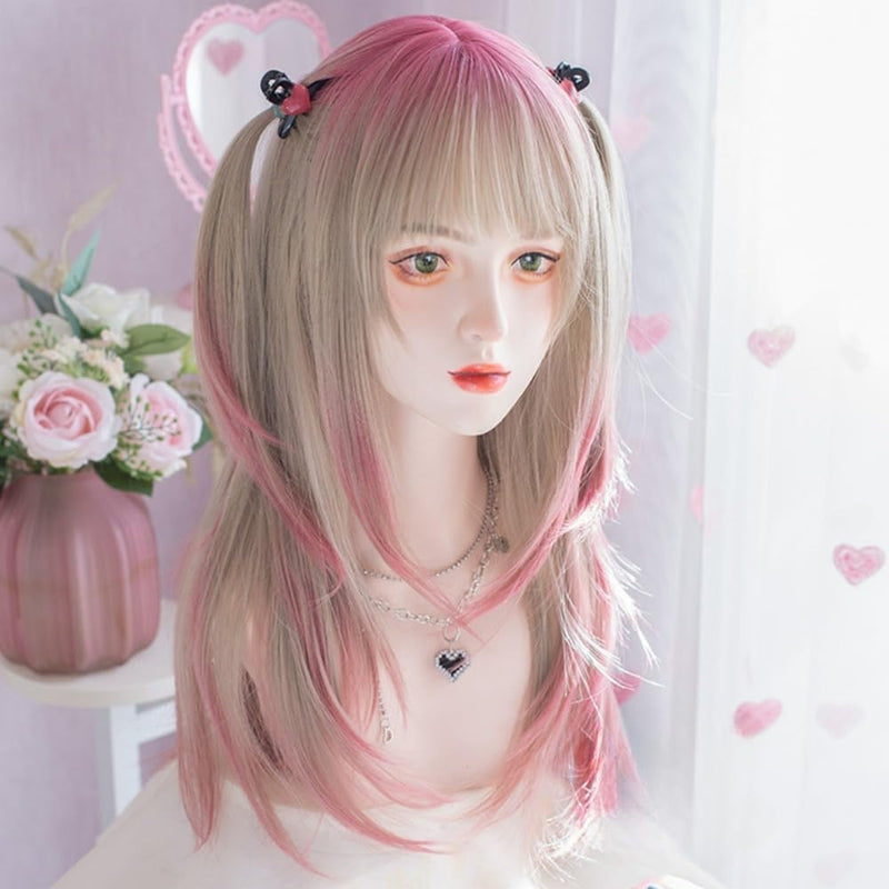 Two tone pink cosplay wig - cosplay - kawaii - pink - wig