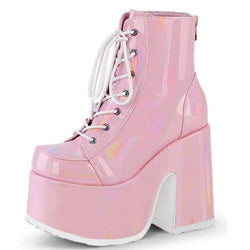 Ultra baddie booties - footwear - heels - holographic - kawaii - pastel