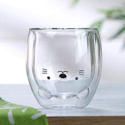 Upside down bear glass cup - drinking cup - glass - drinkware - glassware - kawaii