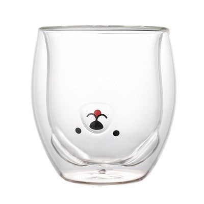 Upside down bear glass cup - drinking cup - glass - drinkware - glassware - kawaii