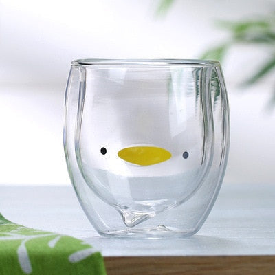 Upside down bear glass cup - drinking cup - glass - drinkware - glassware - kawaii